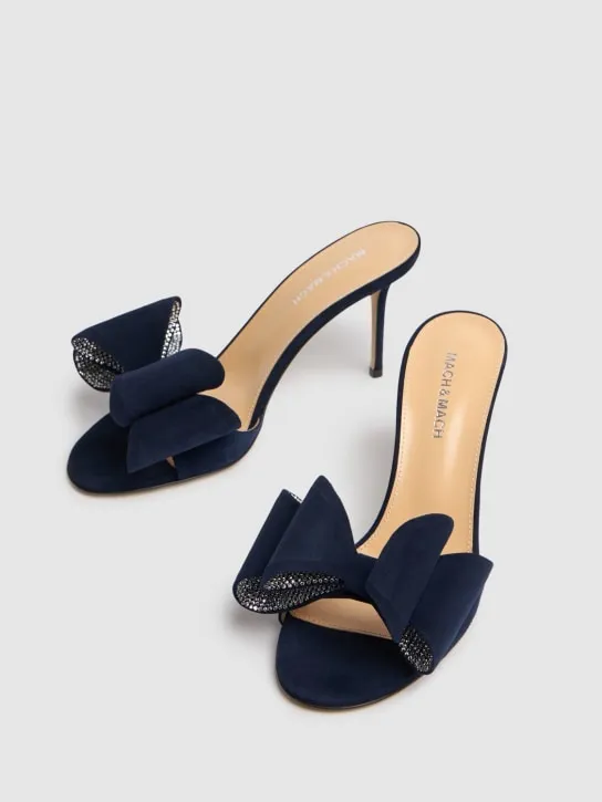 Mach & Mach   85mm Le Cadeau suede mules 