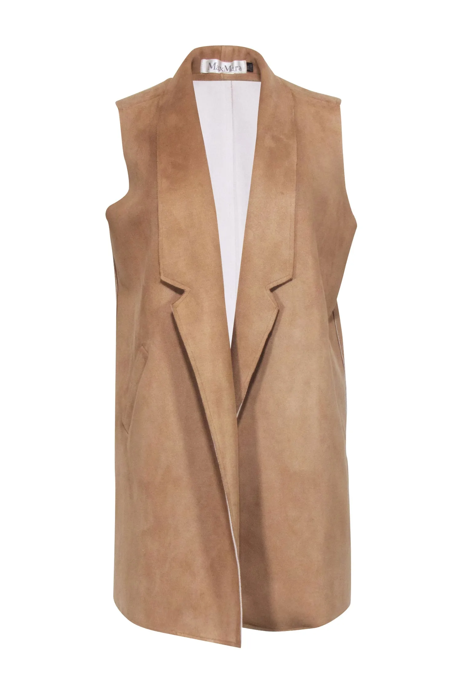 Max Mara - Beige Suede Vest Sz XXL