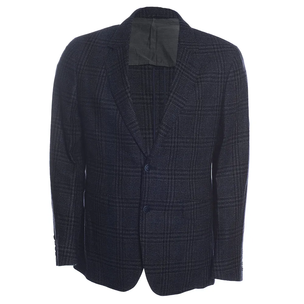 Men's Hackett, Large Wool Glen Check Jacket in Grey Multicolour