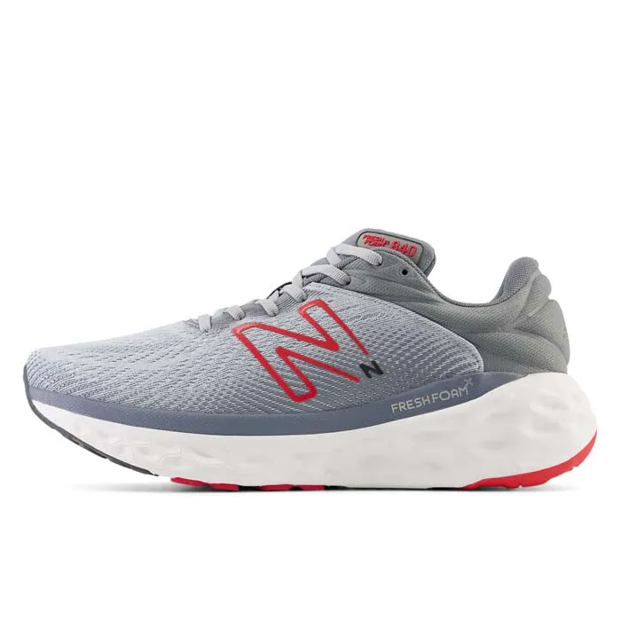 Mens New Balance Fresh Foam 840V1 in Aluminum Grey/True Red