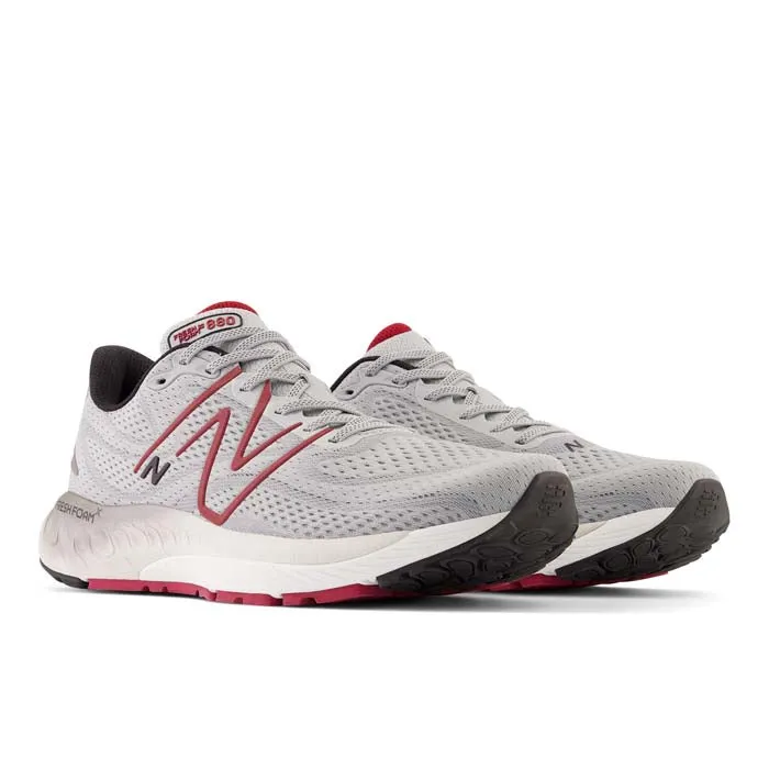 Mens New Balance Fresh Foam 880 V13 in Aluminum Grey/Crimson/Black