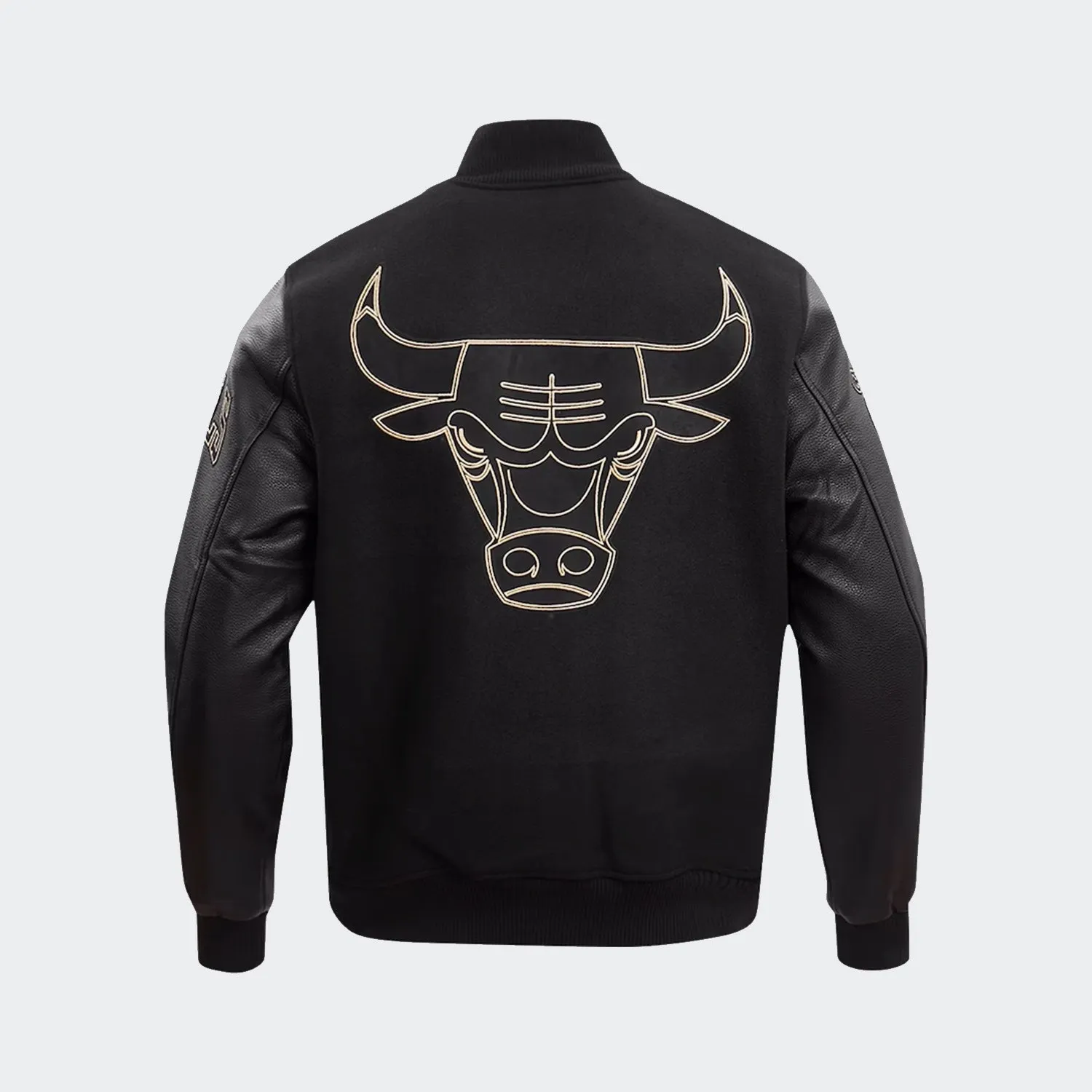 Men’s Pro Standard Chicago Bulls Varsity Jacket Black Gold Stitch