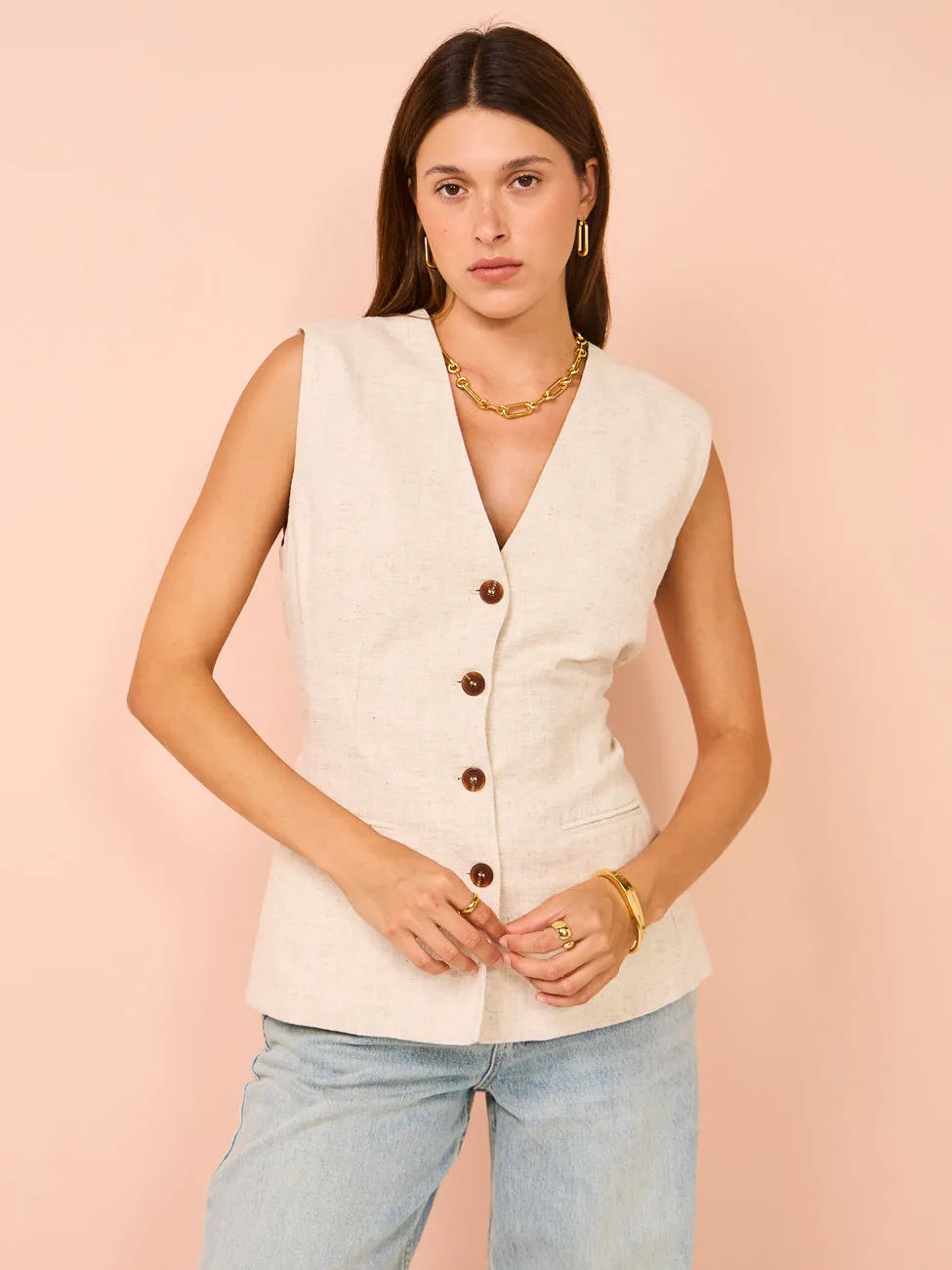 Mon Renn Valencia Vest in Natural