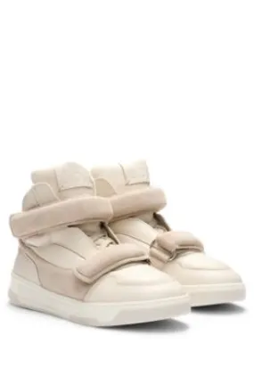 NAOMI x BOSS high-top trainers in leather and suede