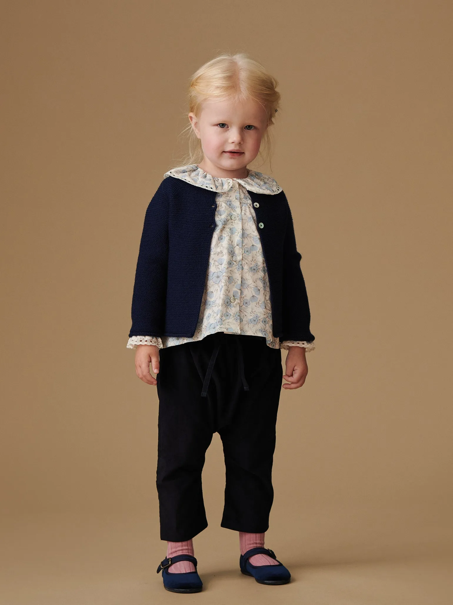 Navy Denia Merino Baby Cardigan