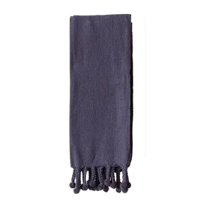 Navy Tassel Throw Blanket