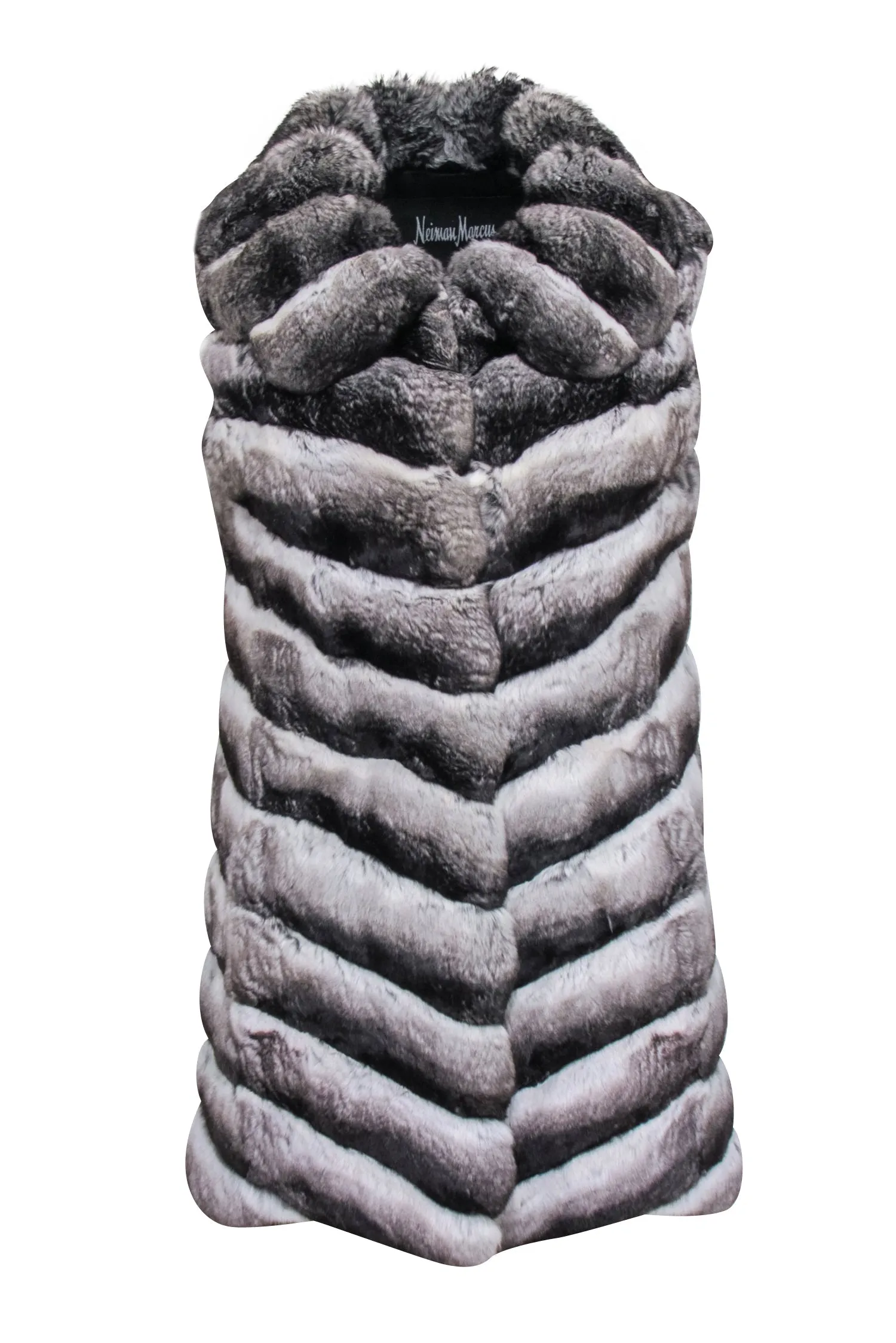 Neiman Marcus - Grey Chinchilla Open Front Vest Sz M