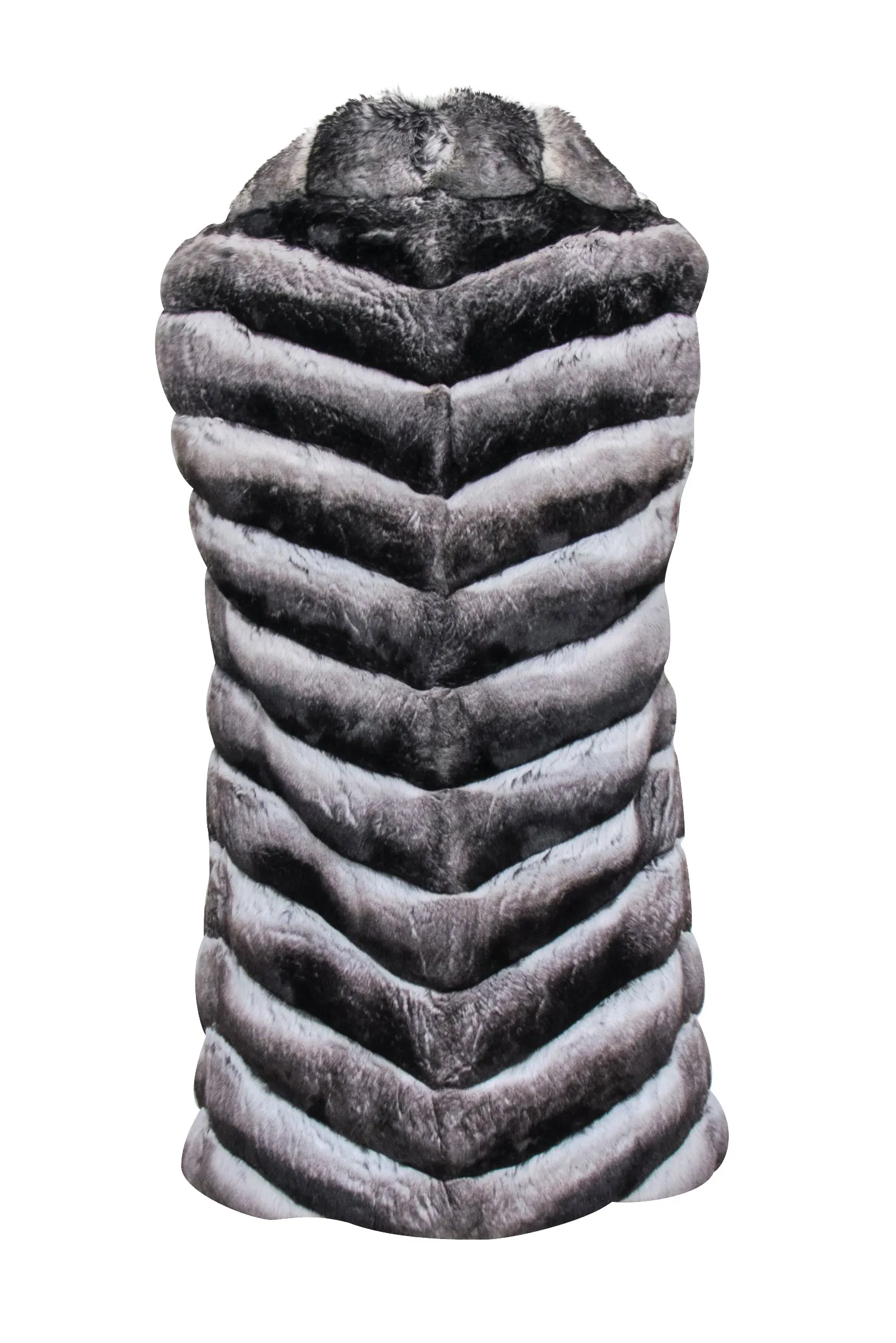 Neiman Marcus - Grey Chinchilla Open Front Vest Sz M