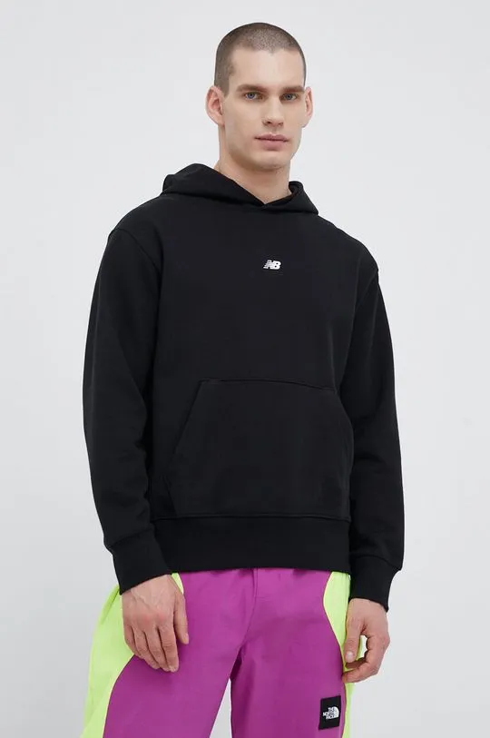 New Balance cotton sweatshirt men's black color