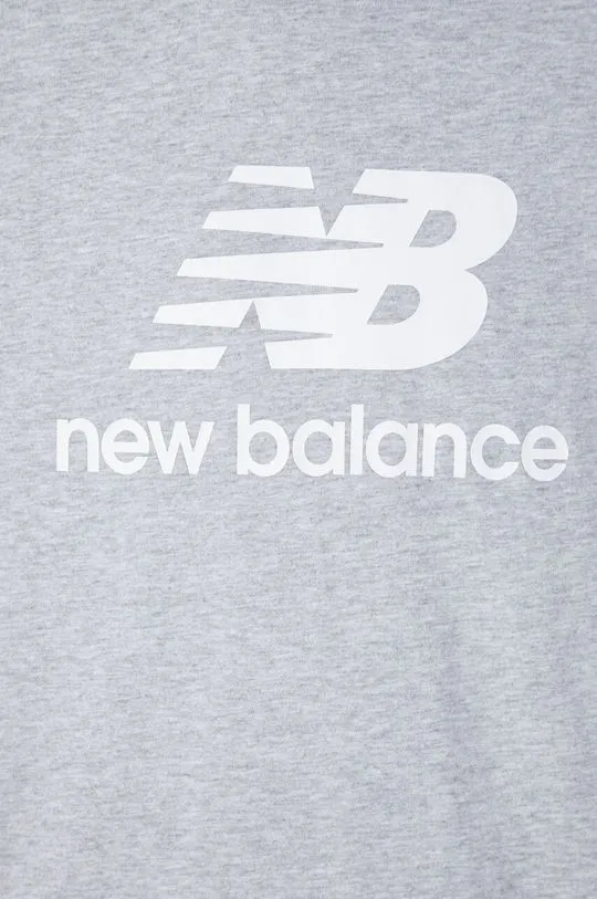 New Balance cotton t-shirt Essentials Cotton men’s gray color MT41502AG