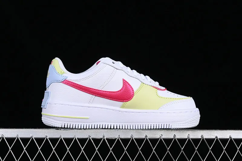 Nike Air Force 1 Shadow White Fireberry Light Lemon Twist Blue Tint FQ8885-100