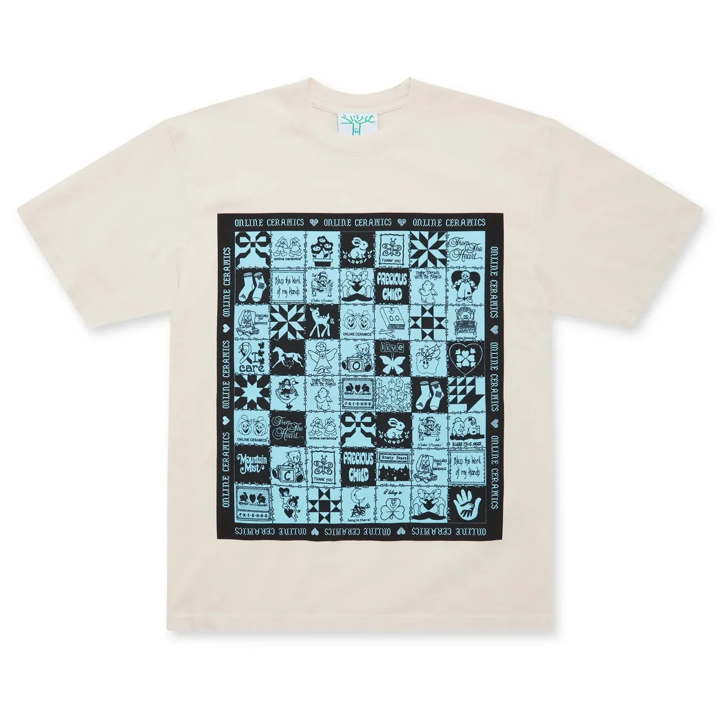 Online Ceramics  Mountain Mist Quilt Tee Off-White 