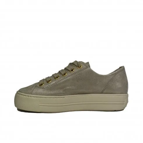 Paul Green 4790-58 | Samtziege Met. Cachemire Nubuck | Womens Chunky Sole Casual Trainers