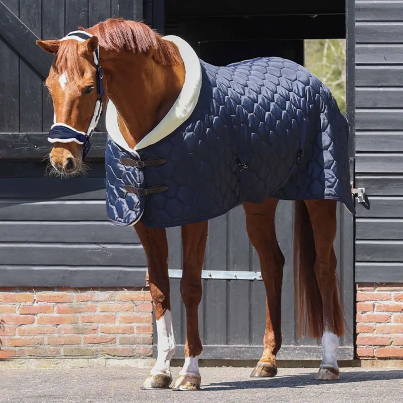 QHP Classy Quilt 100g Stable Rug - Navy