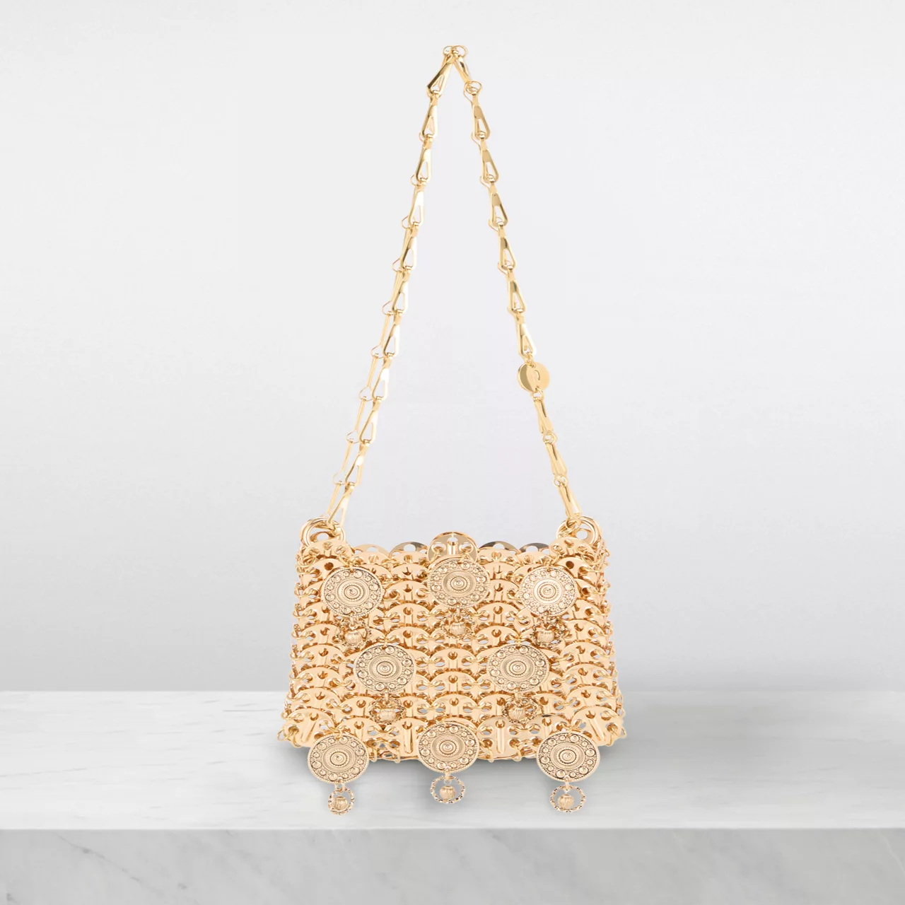 RABANNE 1969 Disc Shoulder Bag - Gold