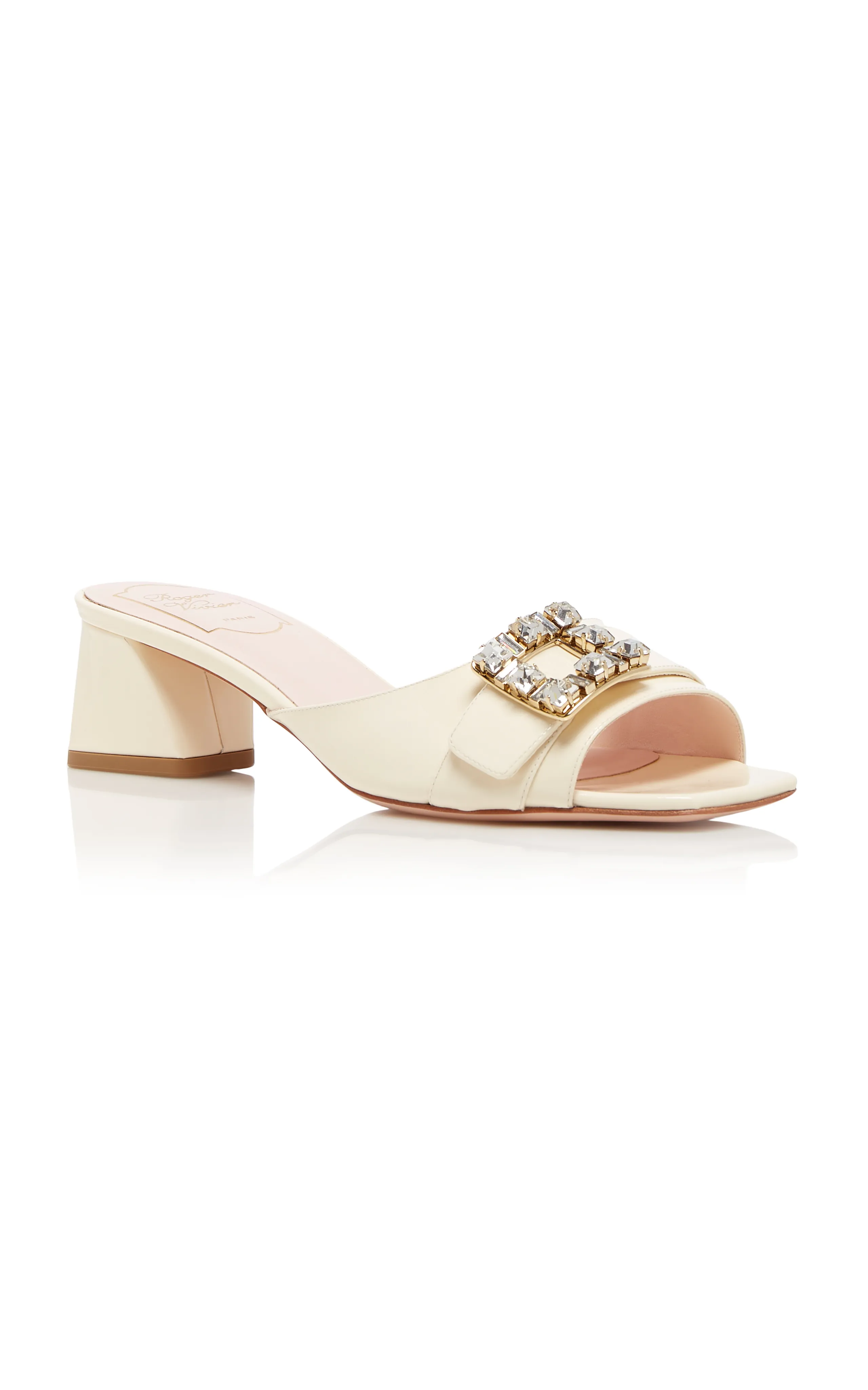 Roger Vivier Bikiviv Buckle-Embellished Patent Leather Mules