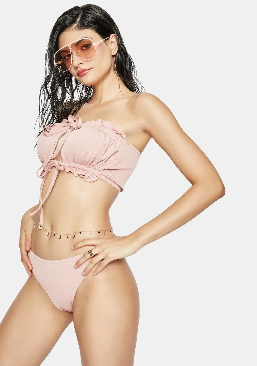 Rose Water Ruched Bikini Set-