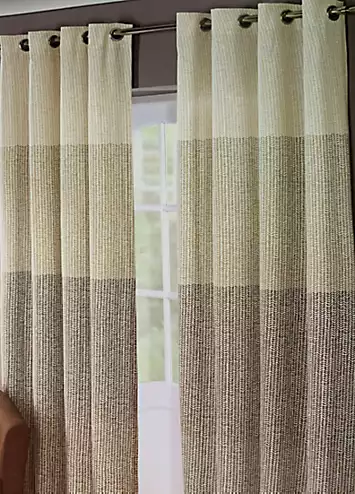 Sandown & Bourne Ash Leaf Pair of Unlined Eyelet Curtains | Kaleidoscope