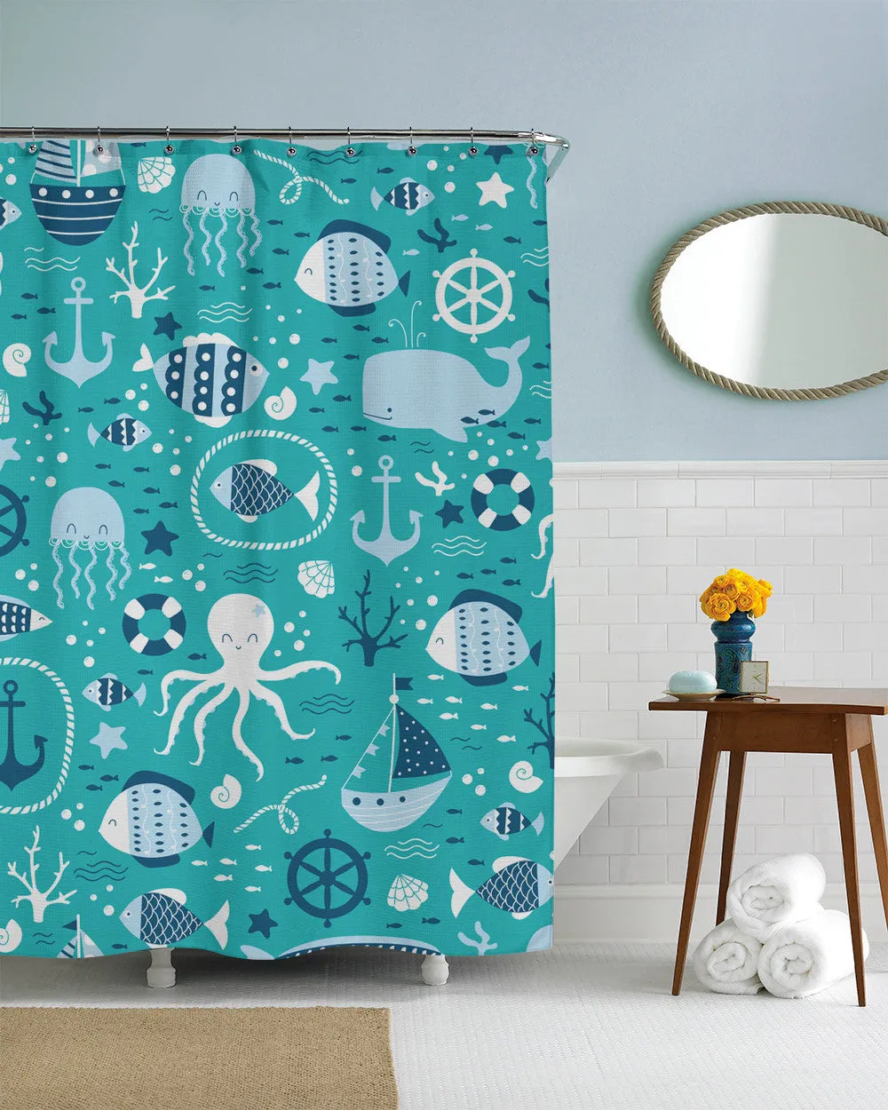 Seas the Day Shower Curtain