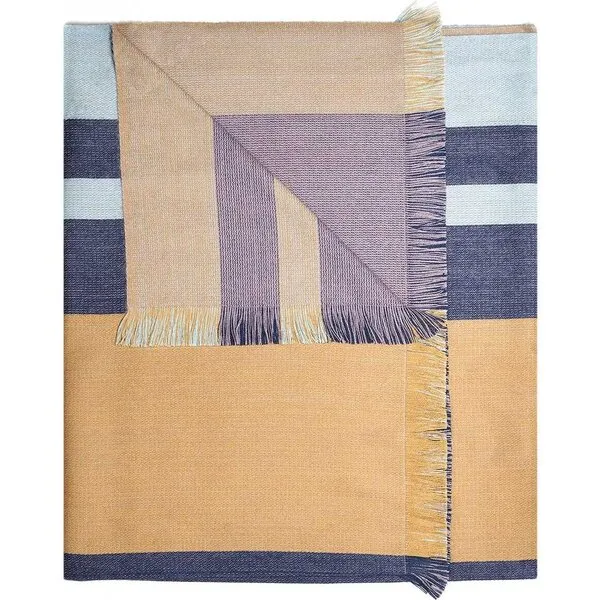 Shupaca Reversible Alpaca Throw Blanket, Indigo Gold