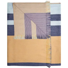 Shupaca Reversible Alpaca Throw Blanket, Indigo Gold