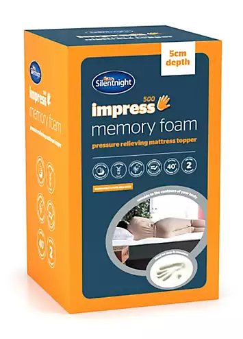 Silentnight Impress 500 Memory Foam 5cm Depth Mattress Topper | Kaleidoscope