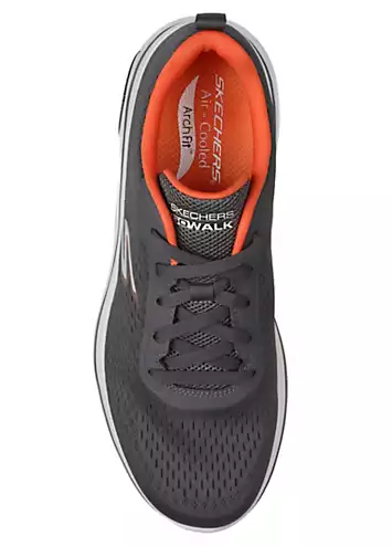 Skechers Mens Charcoal & Orange Go Walk Arch Fit 2.0 Trainers | Grattan