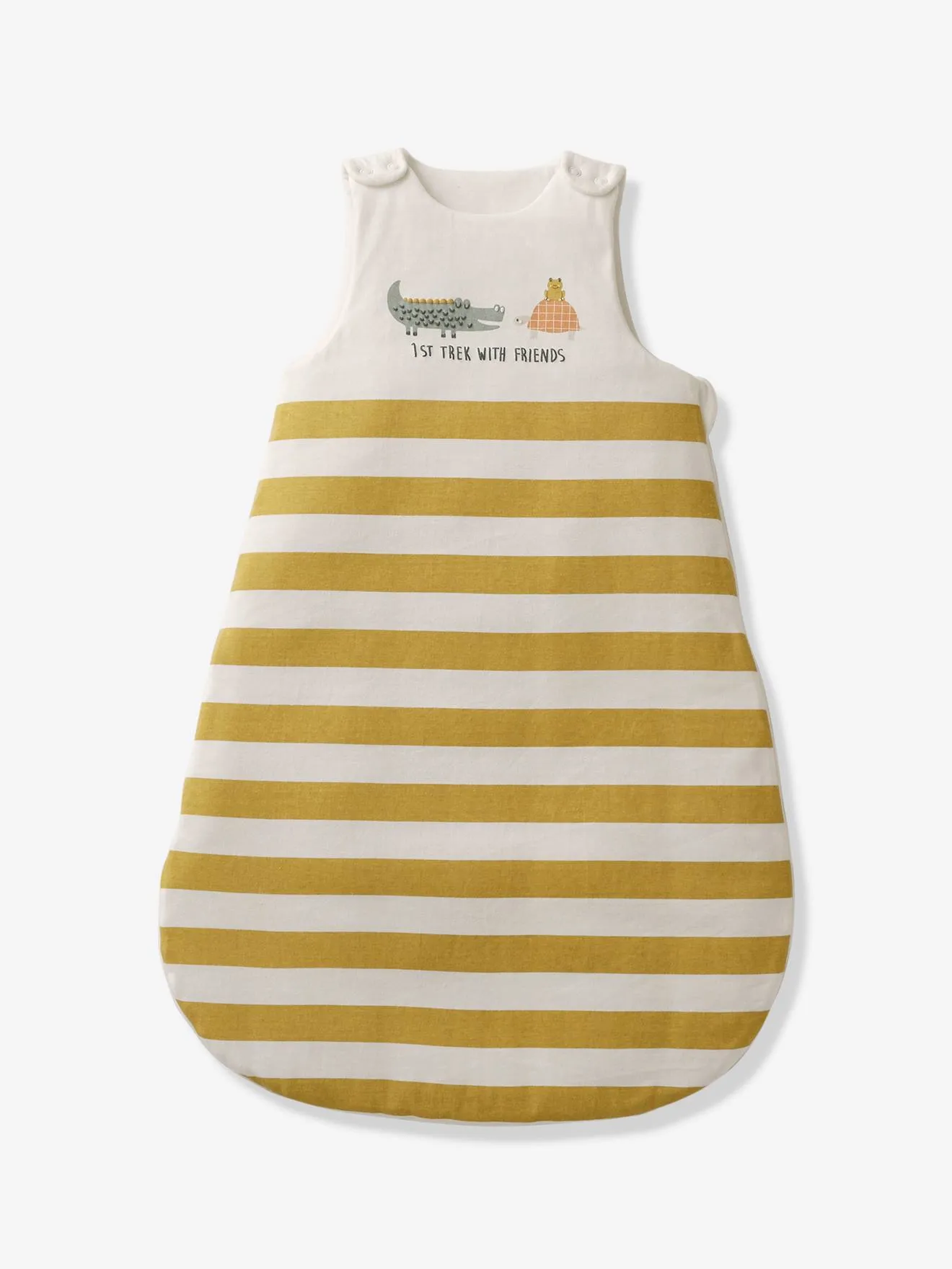 Striped Sleeveless Baby Sleeping Bag, Trek - striped brown