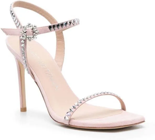 Stuart Weitzman 105mm crystal-embellished sandals Pink