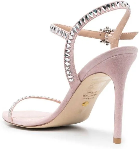 Stuart Weitzman 105mm crystal-embellished sandals Pink