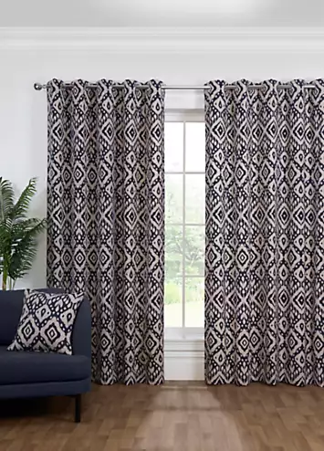 Sundour Marrakech Pair of Lined Eyelet Printed Curtains | Kaleidoscope