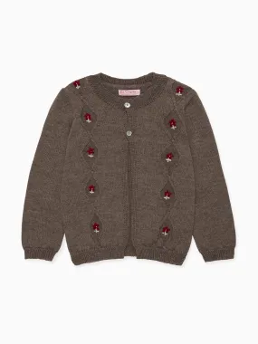 Taupe Espina Merino Girl Cardigan