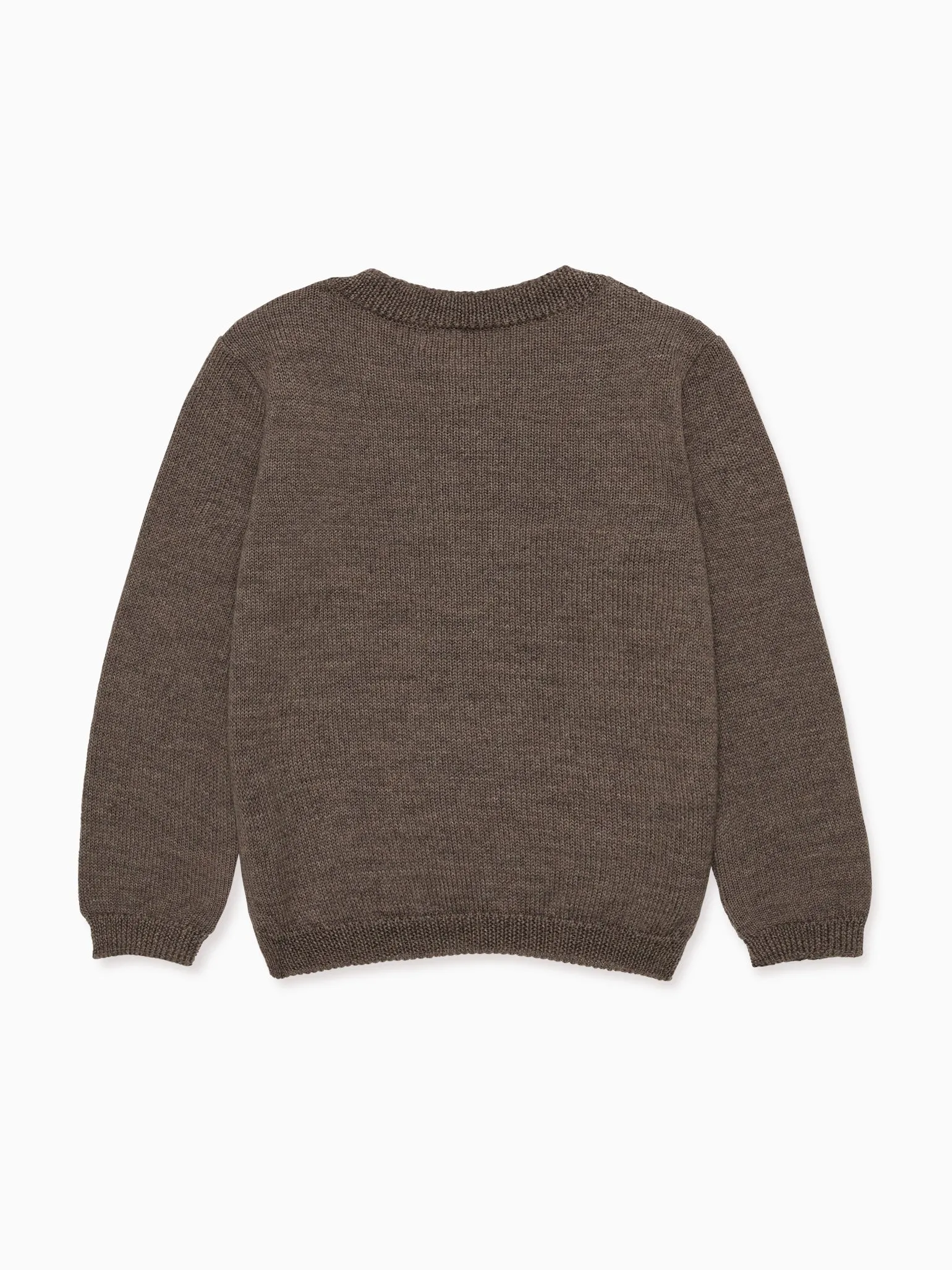 Taupe Espina Merino Girl Cardigan