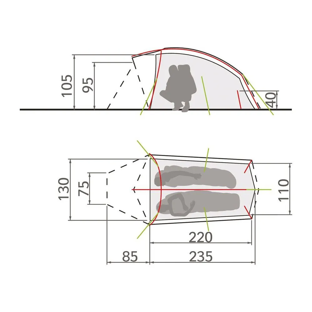 Tent Vaude ---Taurus UL 2P Green