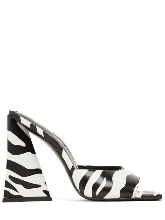 The Attico   115mm Devon zebra print leather mules 