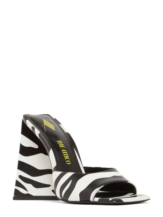 The Attico   115mm Devon zebra print leather mules 