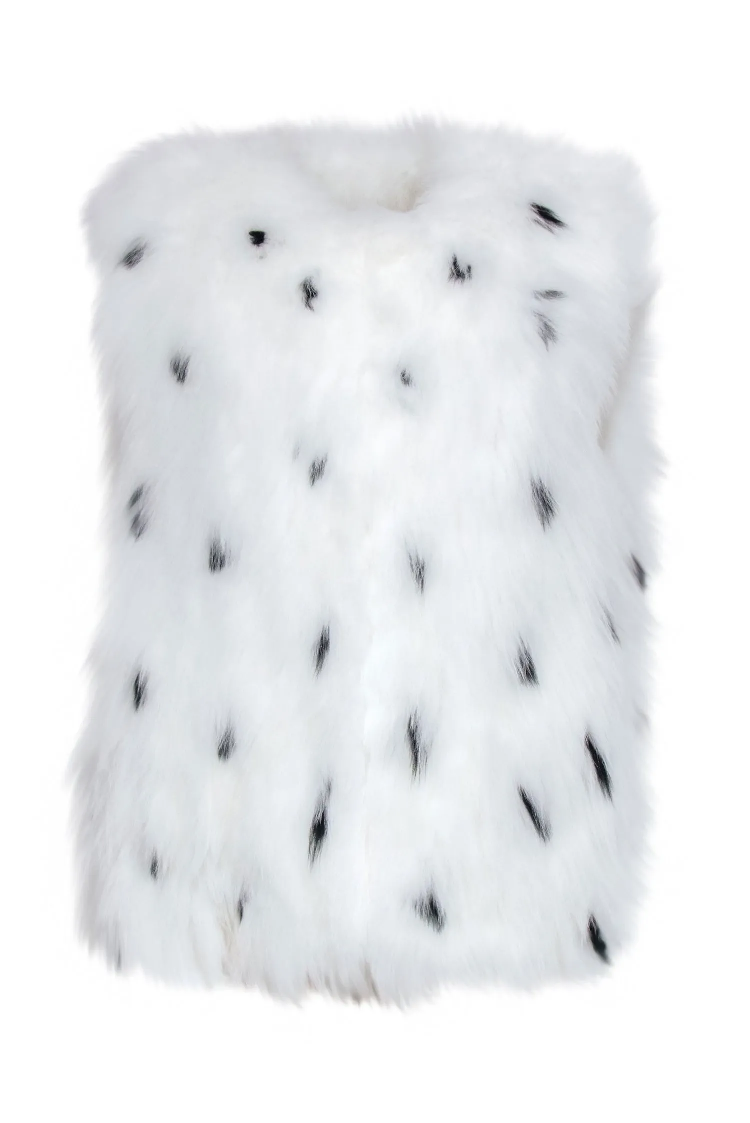 Tory Burch - White & Black Spotted Fox Fur Vest Sz XL