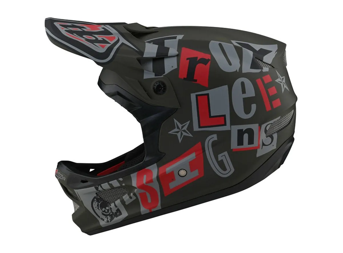 Troy Lee Designs D3 Fiberlite Full Face Helmet - Anarchy - Olive - 2021