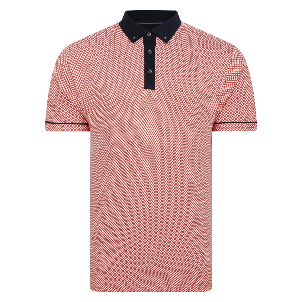 Two Colour Diamond Jacquard Polo