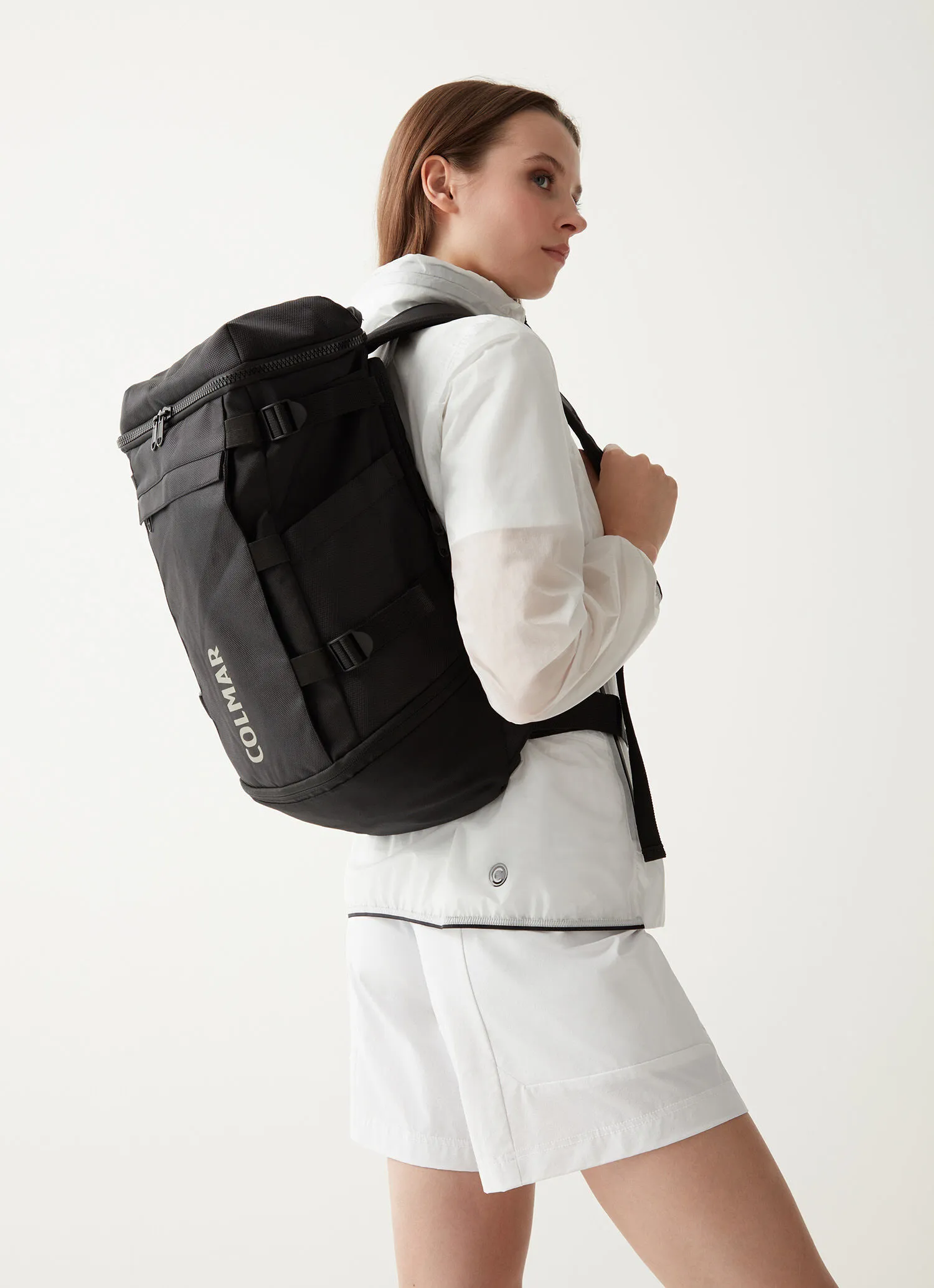 Unisex backpack in resin-coated canvas-