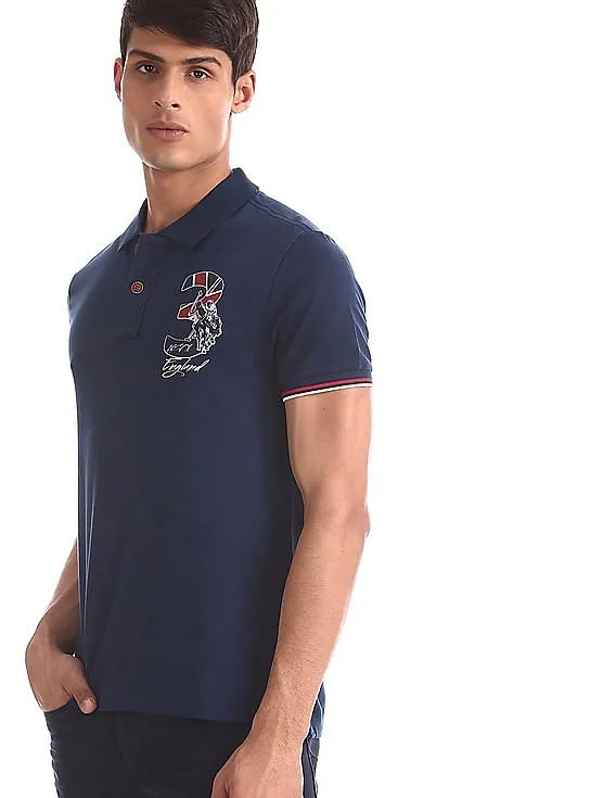 U.S. Polo Assn. Denim Co. Blue Tipped Pique Polo Shirt