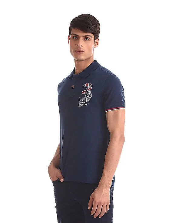 U.S. Polo Assn. Denim Co. Blue Tipped Pique Polo Shirt