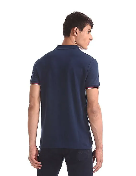 U.S. Polo Assn. Denim Co. Blue Tipped Pique Polo Shirt