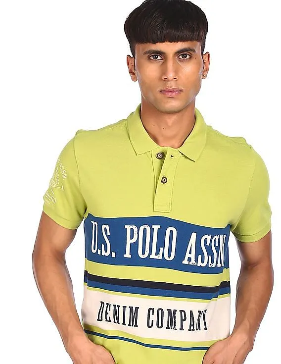 U.S. Polo Assn. Denim Co. Brand Print Pique Polo Shirt