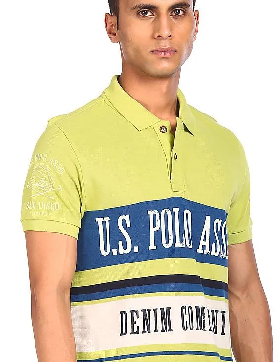 U.S. Polo Assn. Denim Co. Brand Print Pique Polo Shirt