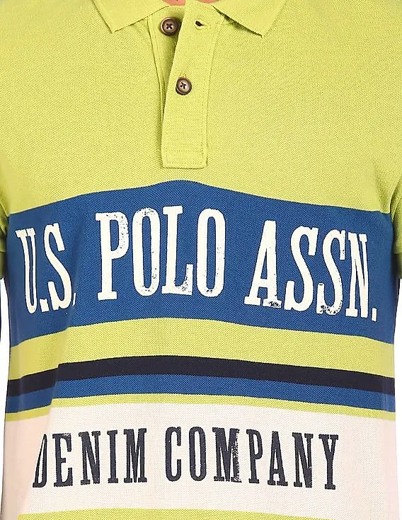 U.S. Polo Assn. Denim Co. Brand Print Pique Polo Shirt