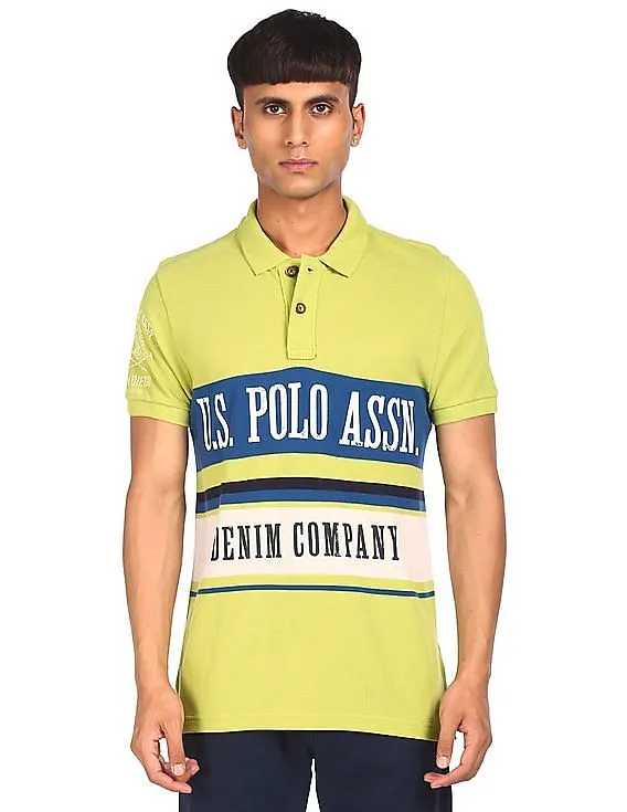 U.S. Polo Assn. Denim Co. Brand Print Pique Polo Shirt