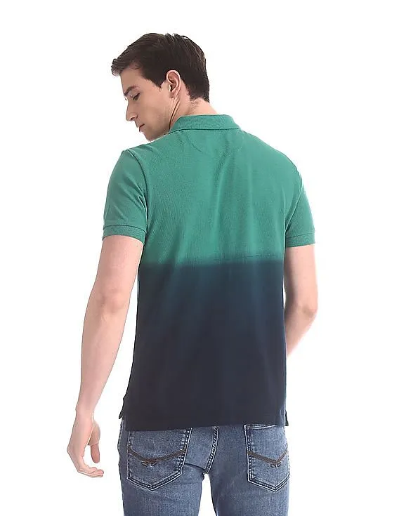 U.S. Polo Assn. Denim Co. Green Dip Dye Pique Polo Shirt