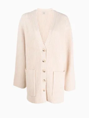 V-neck wool cardigan