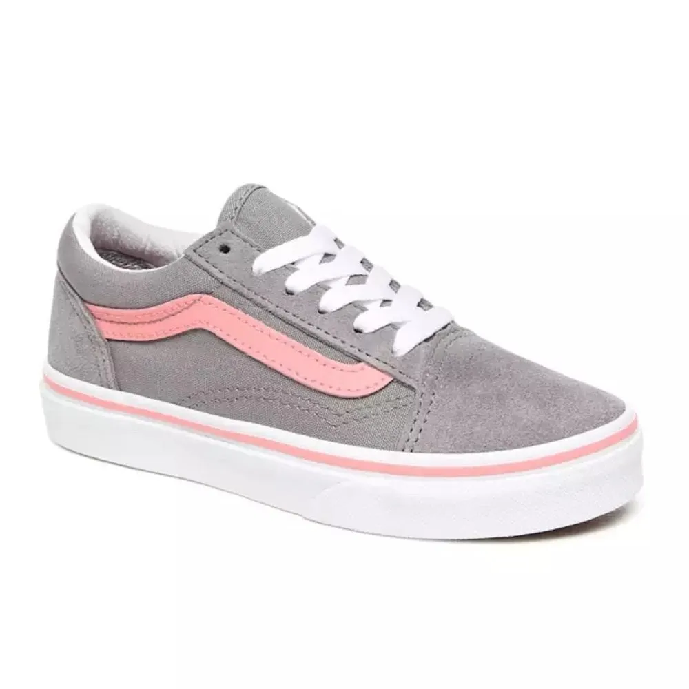 Vans Kids Pop Old Skool Frost Grey Pink Icing Sneakers